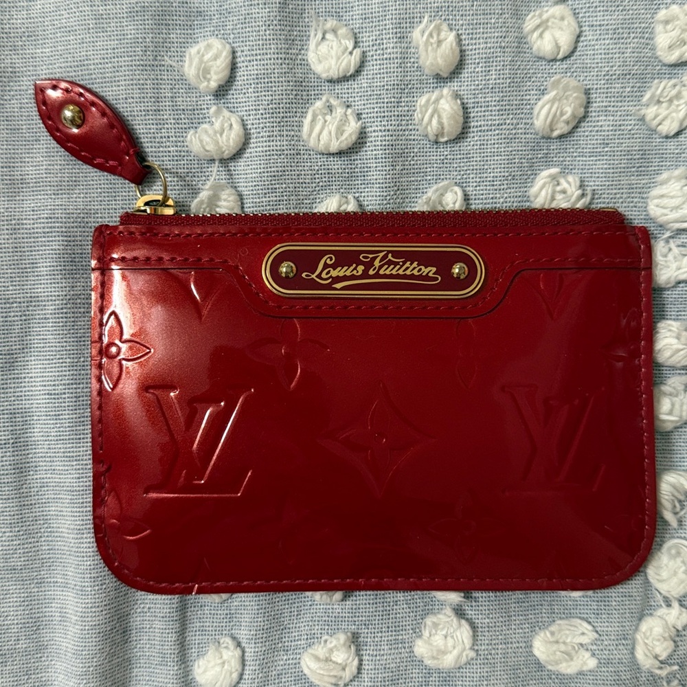 RARE Red / Pink Louis Vuitton Pomme Vernis Cles Key Holder Keychain Wallet